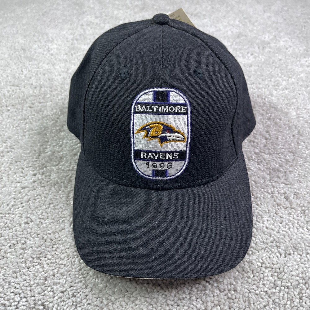 Vintage Baltimore Ravens Hat Cap Strapback Black Drew Pearson‎ Game Day Mens NEW